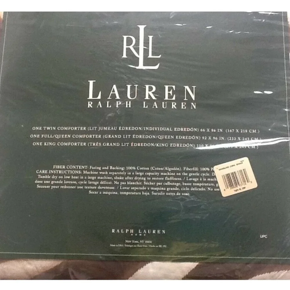Ralph Lauren Zanzibar Grassland Zebra 100% Cotton 66x86 inch TWIN Bed Comforter
